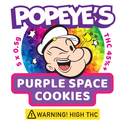 Popeye's Infused Spinach Rolls with Purple Space Cookies strain